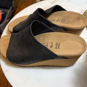 Birkenstock Black and Tan Mules